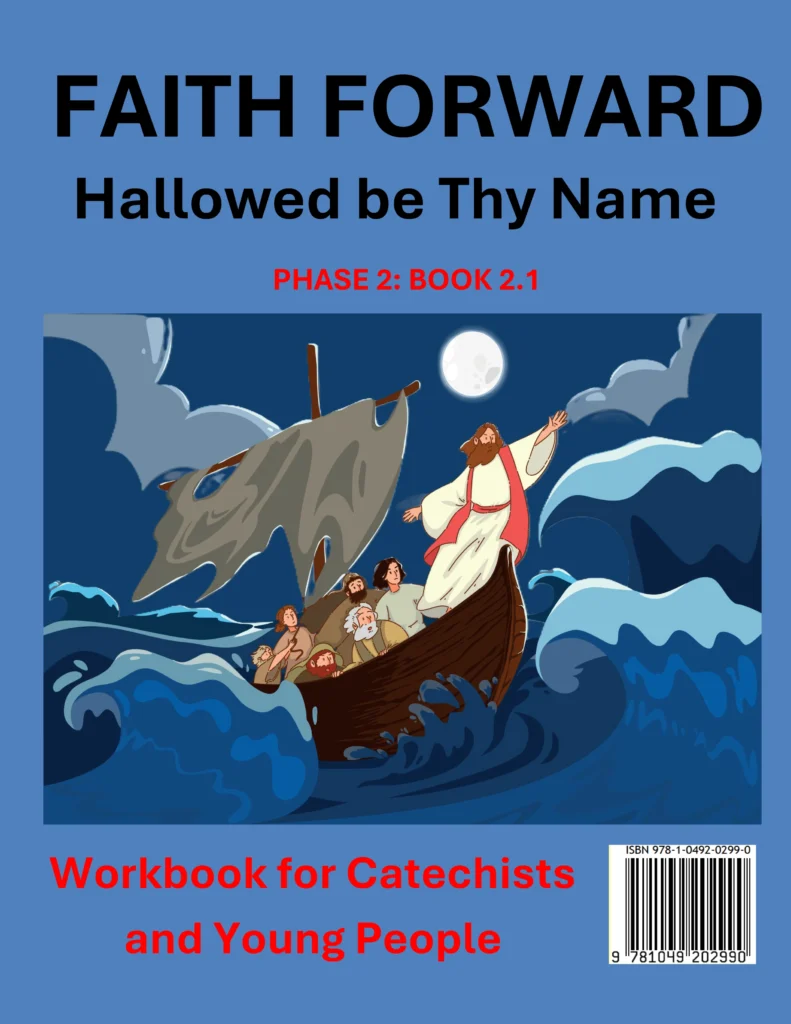 Hallowed Be Thy Name Catholic catechesis workbook cover for Grade 5